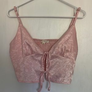 Silky Pink Cropped Tank Top